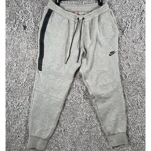 Nike Tech Fleece Jogger Pants Men's Size Large Gray Activewear Zip Pocket Gym